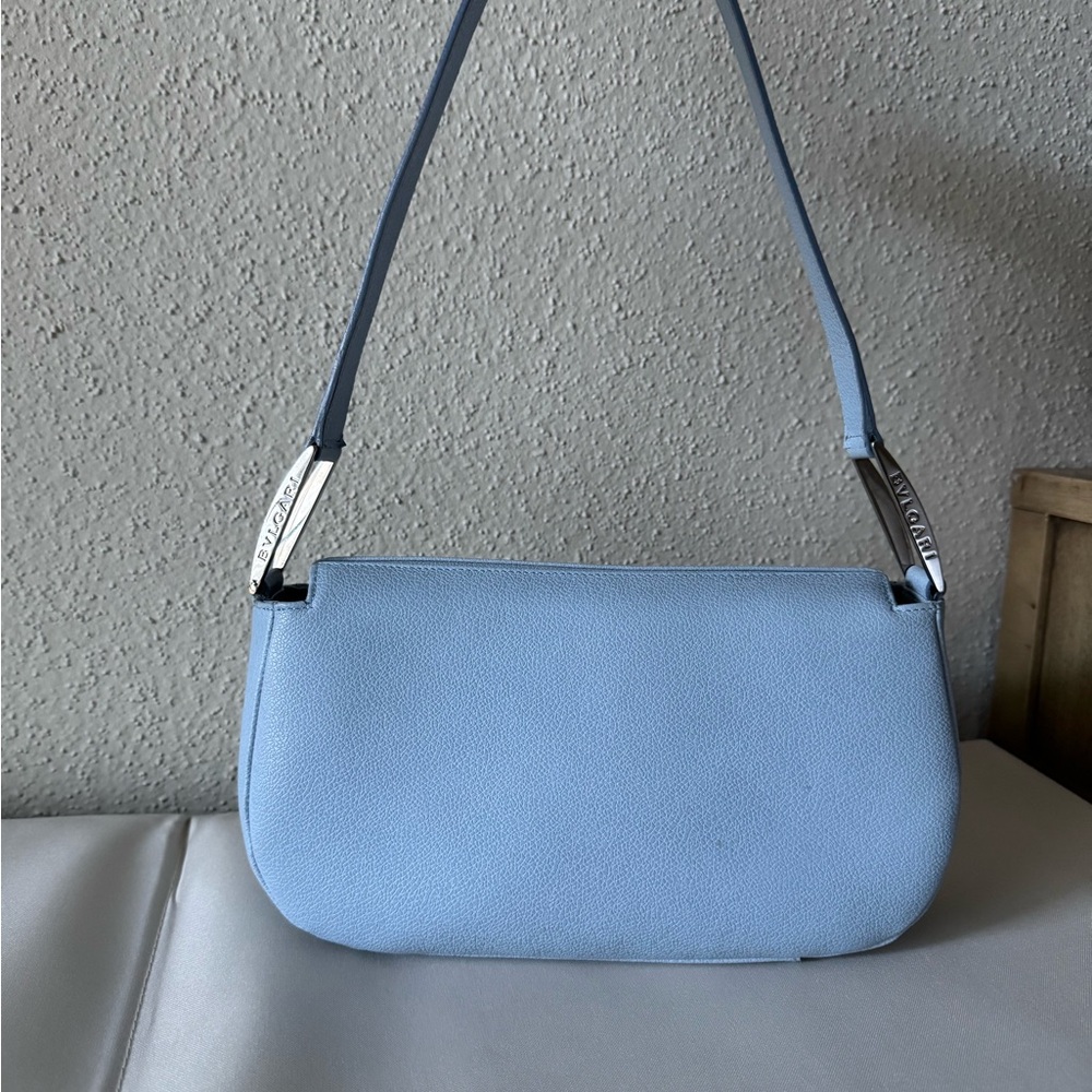 Bvlgari blue leather handbag - Picture 8 of 11